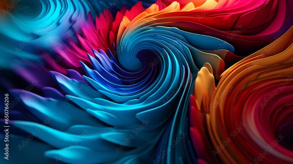 Poster a vibrant and intricate abstract design up close