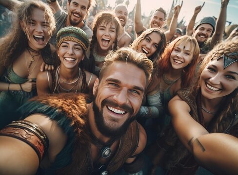 A group of people at the Comic Con festival