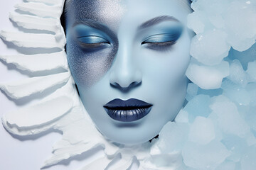 Polar Expedition Icy Blue Palette with Iridescent Ice and Deep Indigos, Palette, Icy Blue