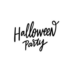 Halloween party black color text lettering style vector.