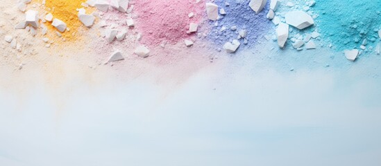 Obraz premium Processed perlite is a versatile mineral used in various industries isolated pastel background Copy space