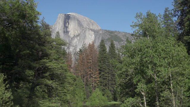 Half Dome a quartz monzonite batholith at the eastern end of Yosemite Valley in Yosemite National Park, California