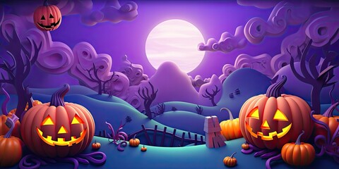 halloween background with jack o lantern and candy Generative AI
