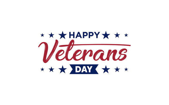 Happy Veterans Day poster. Vector