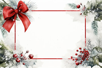 Fototapeta na wymiar christmas greeting card with red bow