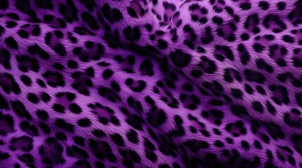 Obraz premium Close-up of purple leopard fur print background. Animal skin backdrop for fashion, textile, print, banner
