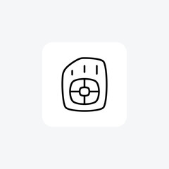 SIM Card Computer Hardware, Computer Component  Line Style Oultine Icon
