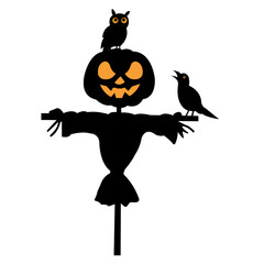 Halloween Ghost with black color vector isolated design on white background