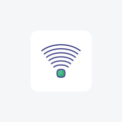 WiFi Signals Computer Hardware, Computer Component  Outline Filled Color Icon