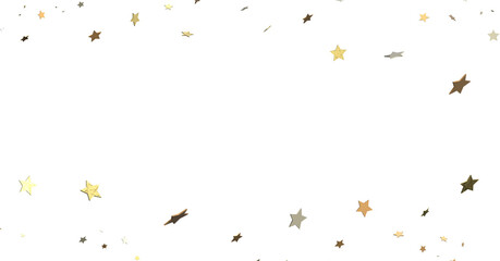 A Shower of Celestial Beauty: 3D Gold Stars Rain Illustration Bedazzles