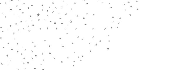 Seamless pattern with small silver stars on white background.