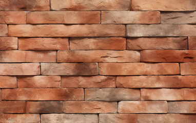 Seamless texture background in shape of sunstone bricks. Perfect brick structure in varying colors from solid brown for texture.