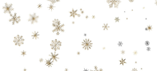 Flurry of Snowflakes: Radiant 3D Illustration Showcasing Falling Festive Snow Crystals