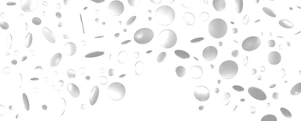 silver  Shower: Dynamic 3D Illustration of Dancing silver Confetti
