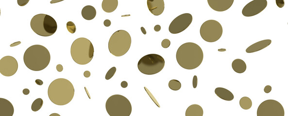 Gilded Festivity: Brilliant 3D Illustration Showcasing a Shower of Gold Confetti