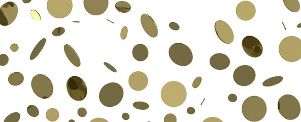 Gilded Festivity: Brilliant 3D Illustration Showcasing a Shower of Gold Confetti