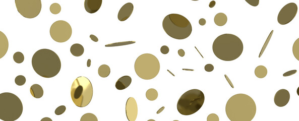 Glittering Triumph: Mind-Blowing 3D Illustration of Golden Confetti Celebration