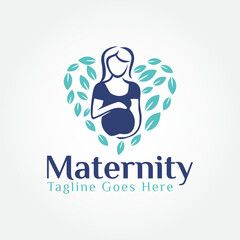 maternity logo design vector template, pregnancy mother logo design