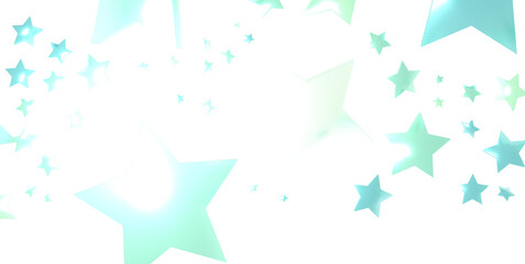 Holiday backdrop made of blue stars and sparkles on white wooden background. New Year concept.