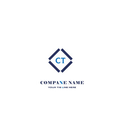 Obraz premium CT letter logo creative design with vector graphic, CT simple and modern logo in triangle shape. CT Monogram logo design for entrepreneur and business.