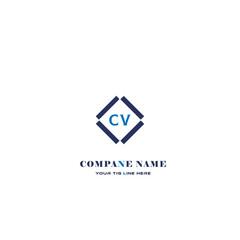 CV letter logo creative design with vector graphic, CV simple and modern logo in triangle shape. CV Monogram logo design for entrepreneur and business.