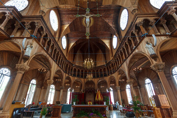 Fototapeta premium Interior of the Saint Peter and Paul cathedral, Paramaribo, Suriname, South America
