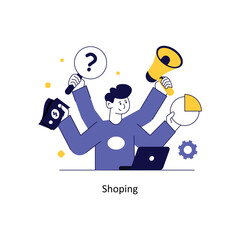 Shopping Flat Style Design Vector illustration. Stock illustration