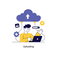 Uploading Flat Style Design Vector illustration. Stock illustration