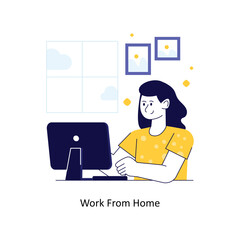 Work from home Flat Style Design Vector illustration. Stock illustration