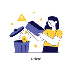 Delete Flat Style Design Vector illustration. Stock illustration