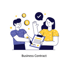 Business Contract  Flat Style Design Vector illustration. Stock illustration