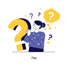 Faq Flat Style Design Vector illustration. Stock illustration
