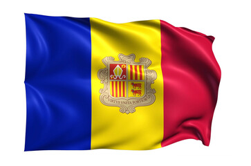 Andorra Flag on transparent Background