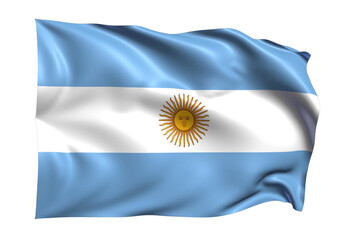 Argentina Flag on transparent Background