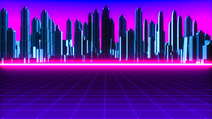 skyscrapers in a virtual world (3d rendering) © rtype