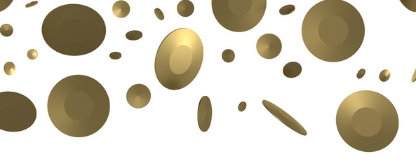 Golden Bliss: Exquisite 3D Illustration of Blissful Gold Confetti