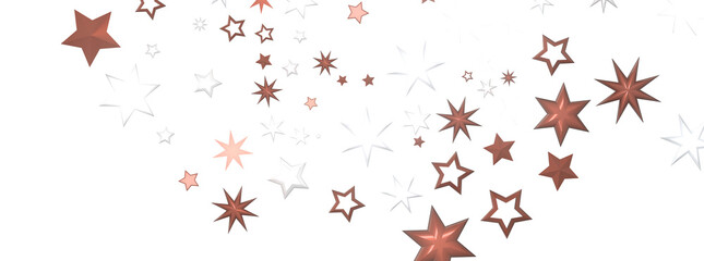 Gleaming Celestial Display: 3D Gold Stars Rain Illustration Mesmerizes