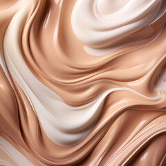 Brown tonal texture, basis cream, abstract cosmetic background close up. - obrazy, fototapety, plakaty