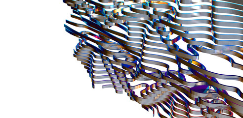 3d fluid shapes with holographic effect