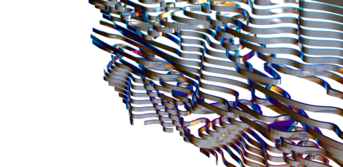 3d fluid shapes with holographic effect