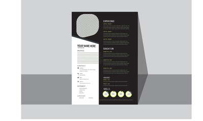 Modern simple resume template design for corporate. CV template , simple and minimal.