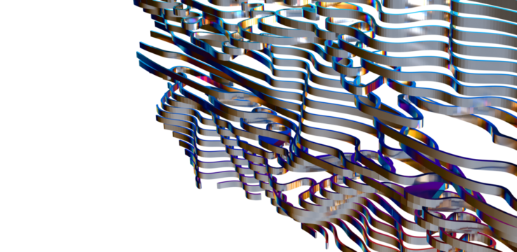 3d fluid shapes with holographic effect