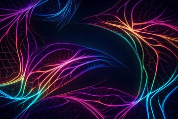 abstract fractal background with space Digital purple particles wave and light abstract background with shining dots stars.