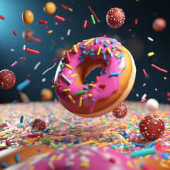 delicious donut theme design illustration