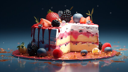 delicious cake theme design illustration