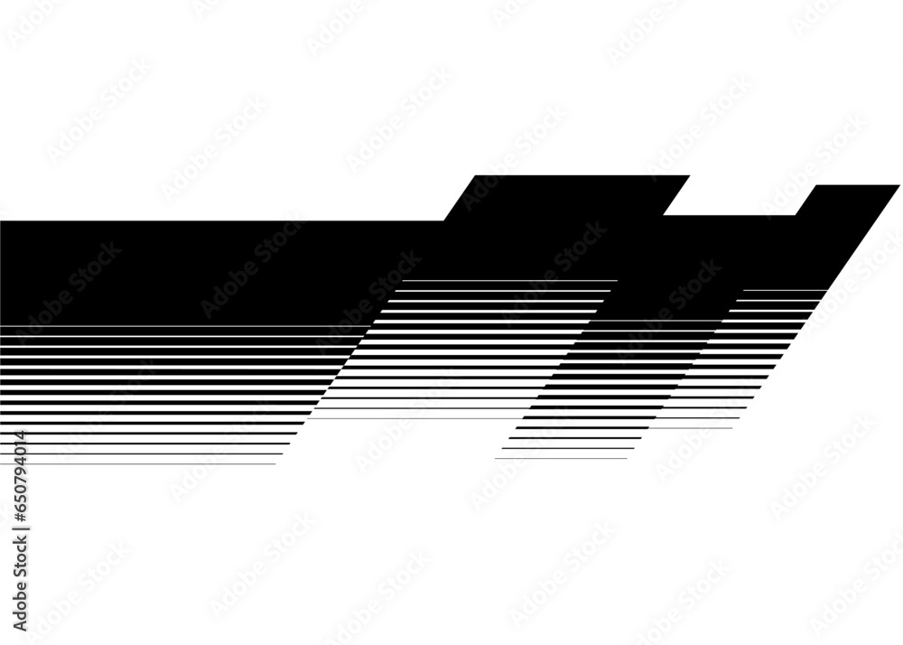 Poster black vector stripe on a white background with space for text. abstract vector background. monochrom