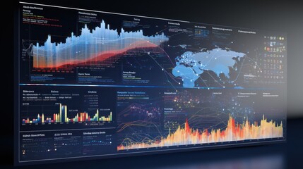 Representation of data analytics,charts, graphs and data driven insights emerging from a sea of information