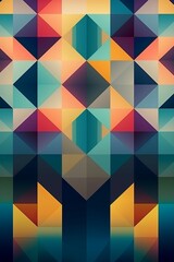Colorful pattern abstract geometric shape background. Geometric  modern trendy posters retro style. Business presentation, corporate identity abstract forms and elements background . Generative Ai