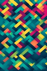 Colorful pattern abstract geometric shape background. Geometric  modern trendy posters retro style.&nbsp;Business presentation, corporate identity abstract forms and elements background . Generative Ai