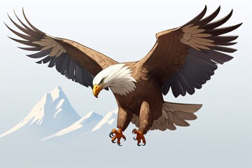 Obraz premium Illustration of an eagle isolated on white background